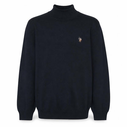 U.S. Polo Assn. Men Black Roll Neck Cotton Pullover Jumper M