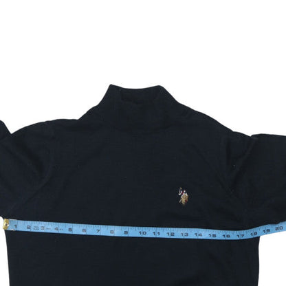U.S. Polo Assn. Men Black Roll Neck Cotton Pullover Jumper M