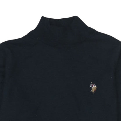 U.S. Polo Assn. Men Black Roll Neck Cotton Pullover Jumper M