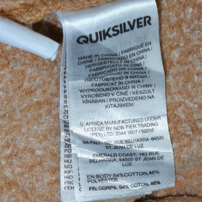Teens UK Size M Quiksilver Brown Full Zip Hoodie
