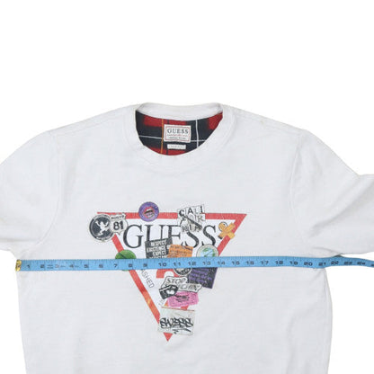 Mens UK Size M GUESS White Pullover Sweatshirt