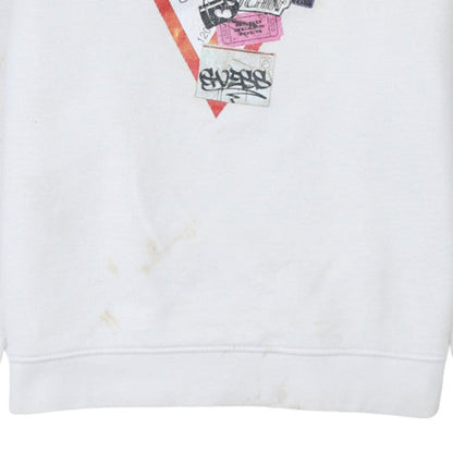 Mens UK Size M GUESS White Pullover Sweatshirt