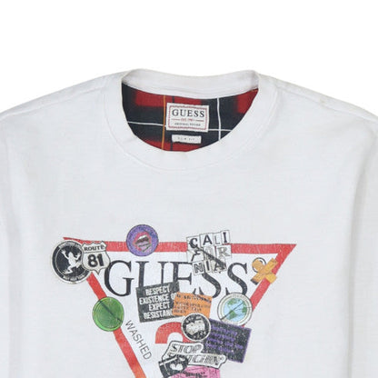 Mens UK Size M GUESS White Pullover Sweatshirt
