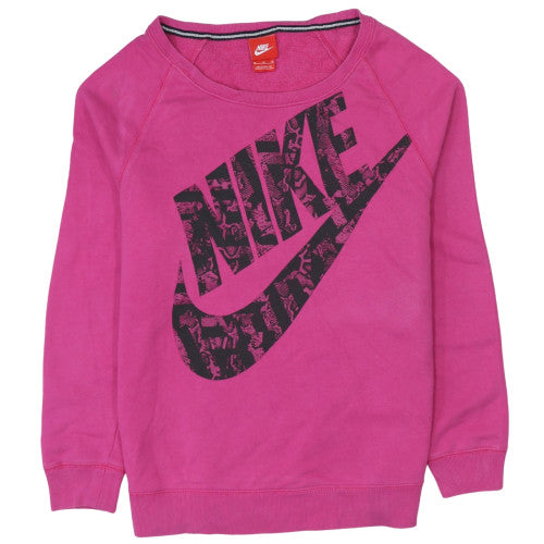Womens UK Size M Nike Pink Pullover Sweatshirt