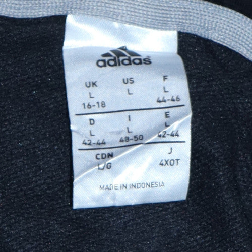 Womens UK Size L adidas Black Full Zip Hoodie