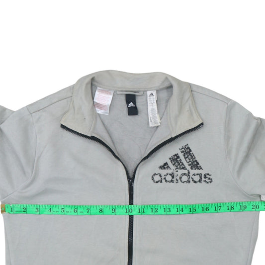 Adidas Boys Grey Full Zip Track Jacket Size 13-14 Years