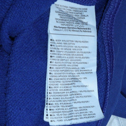 Mens UK Size M Nike Blue Pullover Hoodie
