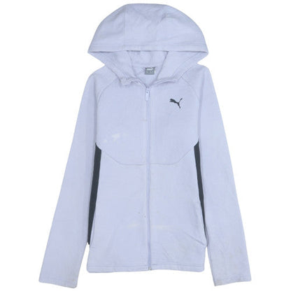 Puma Girls White Full Zip Hoodie 15-16 Years Sportswear Cotton Blend