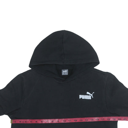 Puma Boys Black Hoodie 15-16 Years Pullover Fleece Logo Hooded Sweatshirt