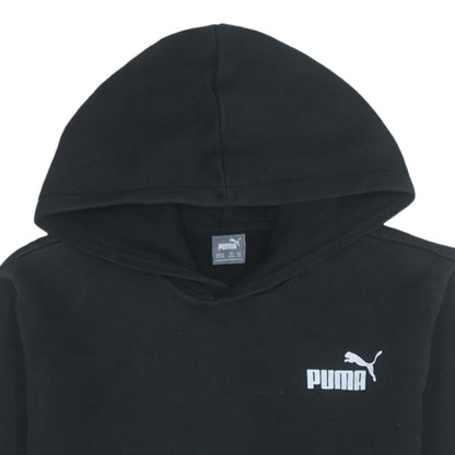 Puma Boys Black Hoodie 15-16 Years Pullover Fleece Logo Hooded Sweatshirt