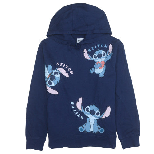 Womens UK Size 12 Disney Blue Pullover Hoodie