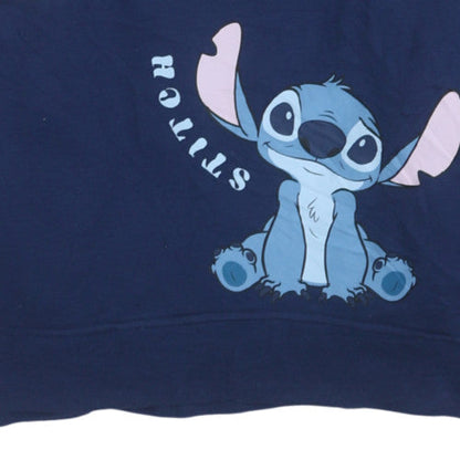 Womens UK Size 12 Disney Blue Pullover Hoodie