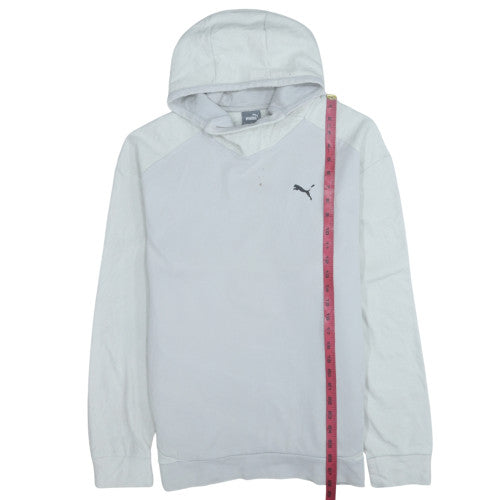 Mens UK Size L PUMA White Pullover Hoodie
