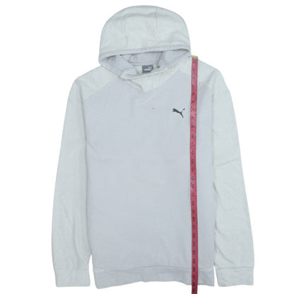 Mens UK Size L PUMA White Pullover Hoodie
