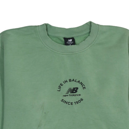 Womens UK Size M New Balance Green Pullover Sweatshirt