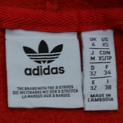 Womens UK Size 6 adidas Red Pullover Hoodie
