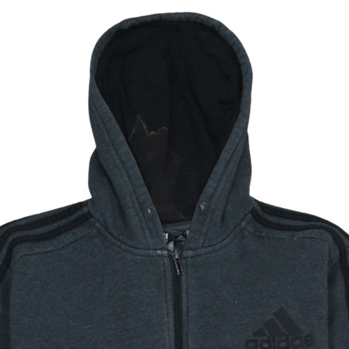 Mens UK Size 2XL adidas Grey Full Zip Hoodie