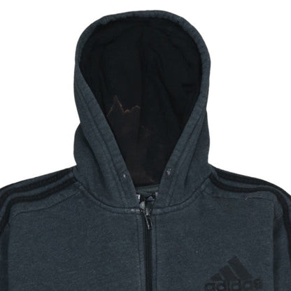 Mens UK Size 2XL adidas Grey Full Zip Hoodie