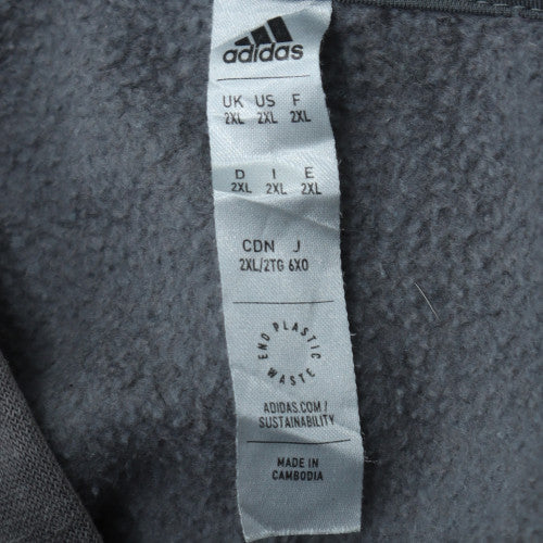 Mens UK Size 2XL adidas Grey Pullover Hoodie