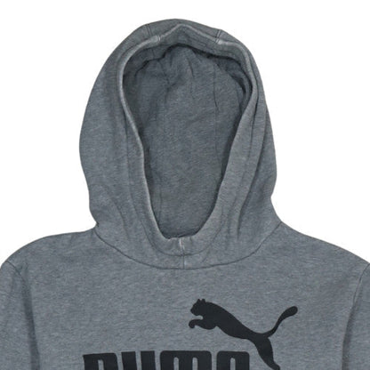 Puma Boys Grey Pullover Fleece Hoodie 15-16 Years Logo Sportswear