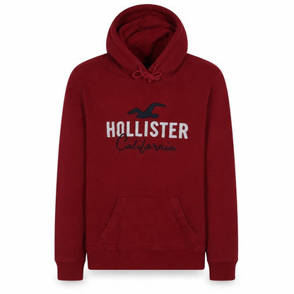 Mens UK Size M Hollister Red Pullover Hoodie