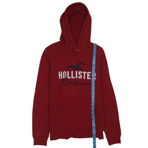 Mens UK Size M Hollister Red Pullover Hoodie