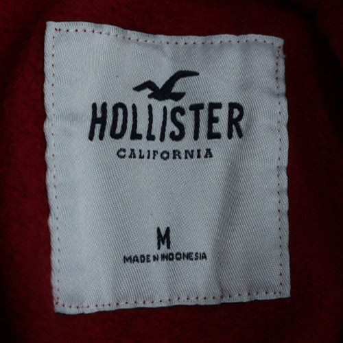 Mens UK Size M Hollister Red Pullover Hoodie