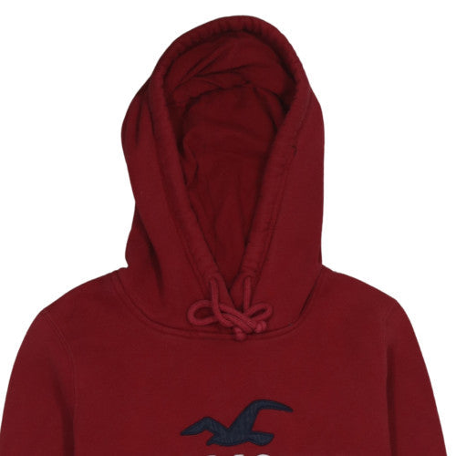 Mens UK Size M Hollister Red Pullover Hoodie