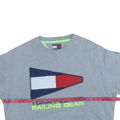 Mens UK Size L Tommy Jeans Grey Pullover Sweatshirt