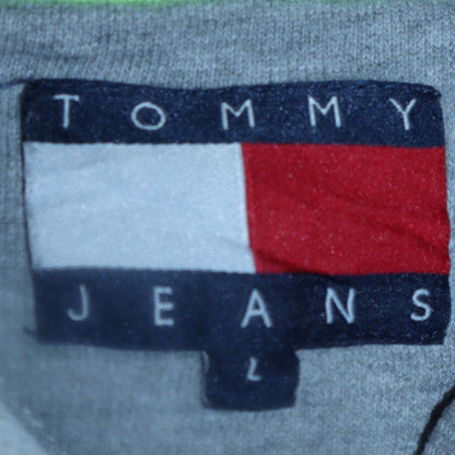 Mens UK Size L Tommy Jeans Grey Pullover Sweatshirt