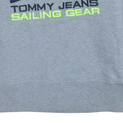 Mens UK Size L Tommy Jeans Grey Pullover Sweatshirt