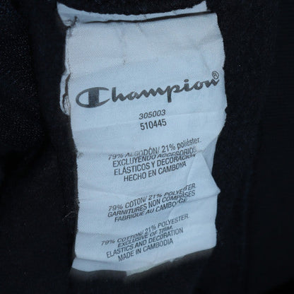 Champion Boys Black Full Zip Hoodie Size L Fleece Logo Sweatshirt
