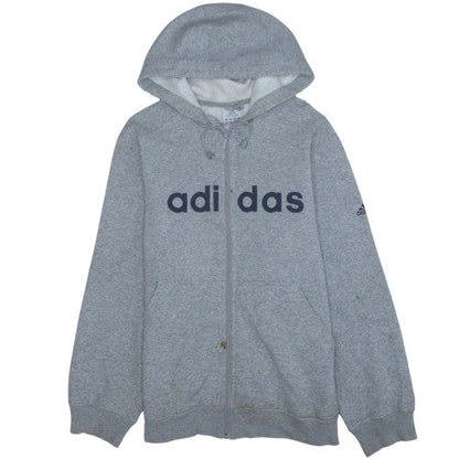 Mens UK Size L adidas Grey Full Zip Hoodie