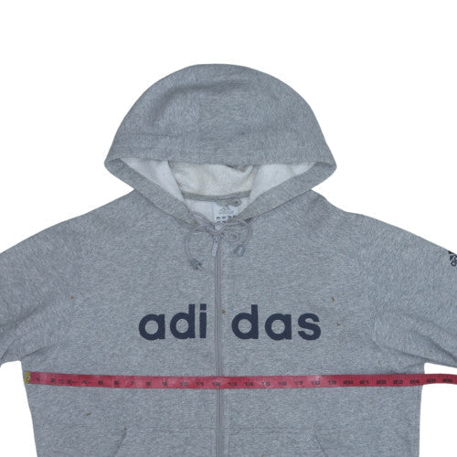 Mens UK Size L adidas Grey Full Zip Hoodie