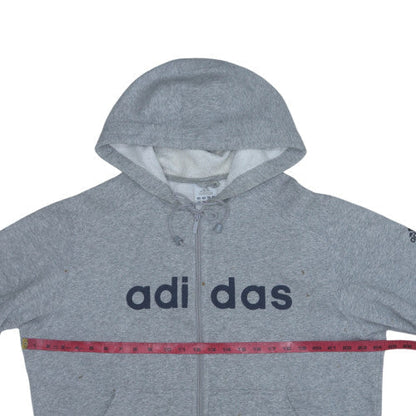 Mens UK Size L adidas Grey Full Zip Hoodie