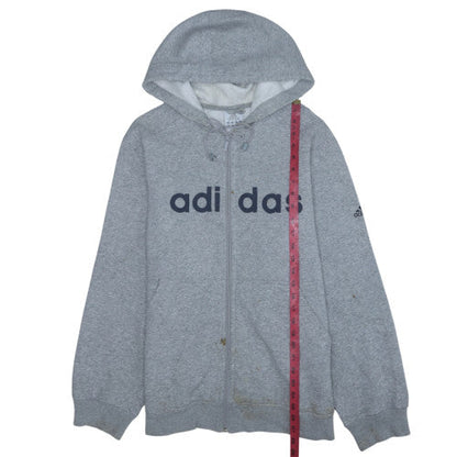 Mens UK Size L adidas Grey Full Zip Hoodie
