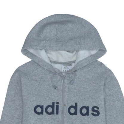 Mens UK Size L adidas Grey Full Zip Hoodie