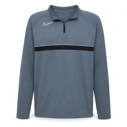Front view of Nike boys’ grey xl dri-fit 1/4 zip long sleeve sports sweatshirt