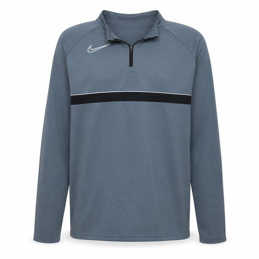 Front view of Nike boys’ grey xl dri-fit 1/4 zip long sleeve sports sweatshirt