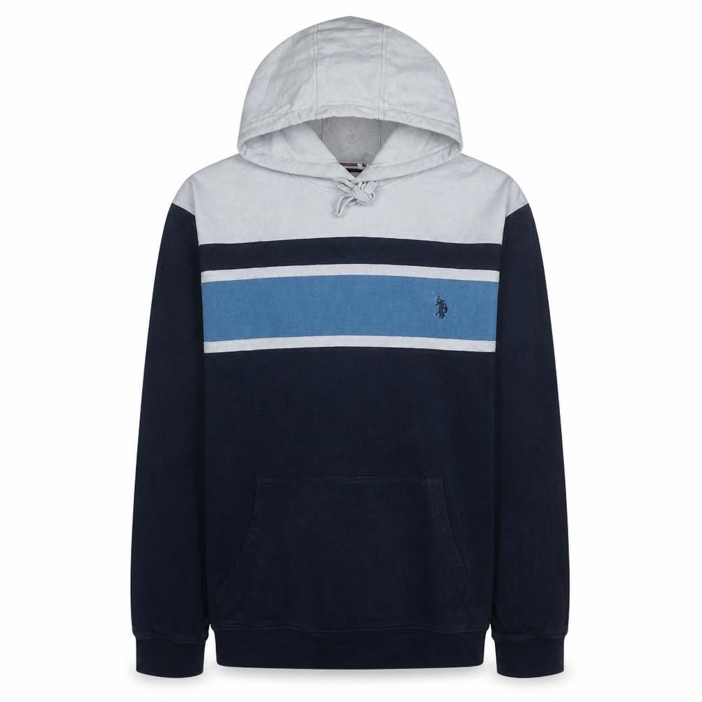 Mens UK Size 2XL U.S. Polo Assn. Blue Pullover Hoodie