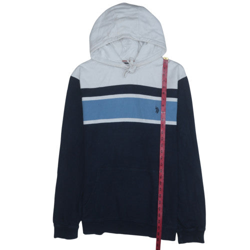 Mens UK Size 2XL U.S. Polo Assn. Blue Pullover Hoodie