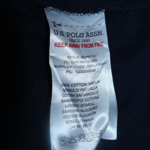 Mens UK Size 2XL U.S. Polo Assn. Blue Pullover Hoodie