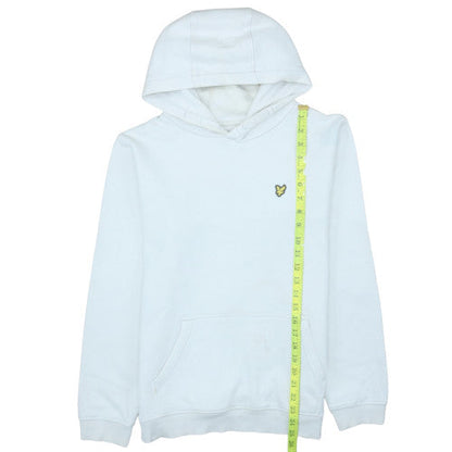 Lyle & Scott Boys White Pullover Hoodie 15-16 Years Cotton Fleece