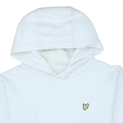 Lyle & Scott Boys White Pullover Hoodie 15-16 Years Cotton Fleece