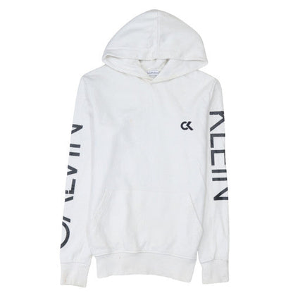 Mens UK Size M Calvin Klein White Pullover Hoodie