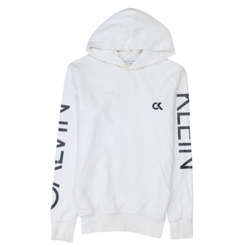 Mens UK Size M Calvin Klein White Pullover Hoodie