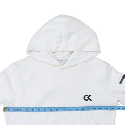 Mens UK Size M Calvin Klein White Pullover Hoodie