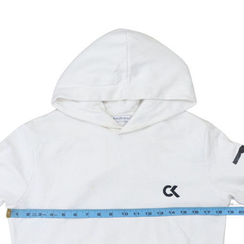 Mens UK Size M Calvin Klein White Pullover Hoodie