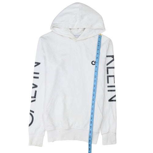 Mens UK Size M Calvin Klein White Pullover Hoodie