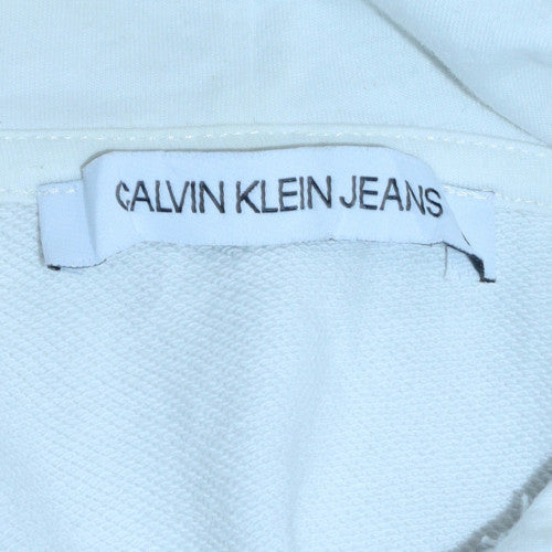 Mens UK Size M Calvin Klein White Pullover Hoodie